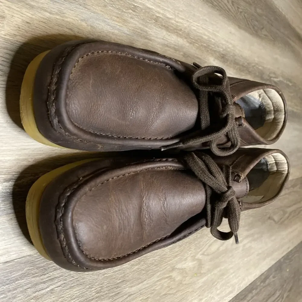 Clarks Stinson Hi Chukka Shoes Mens 11 Brown Leather